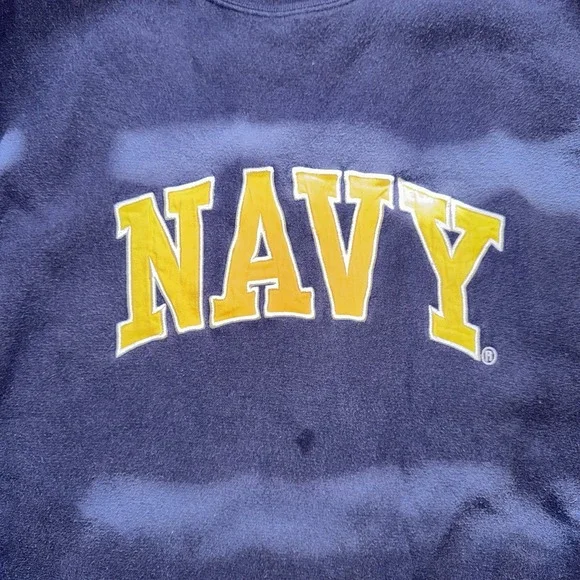 Vintage Steve and Barrys US Navy Sweatshirt Mens XL Blue Yellow Pullover - Picture 2 of 6